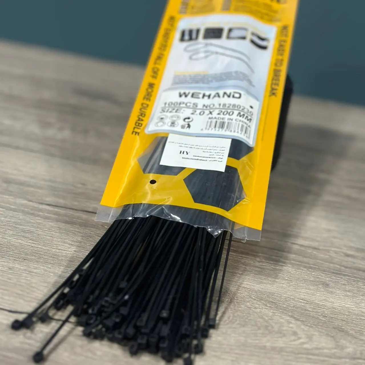 ATTACHE EN PLASTIQUE CABLE TIE WEHAND SIZE 2mm X 200mm NOIR 100PCS